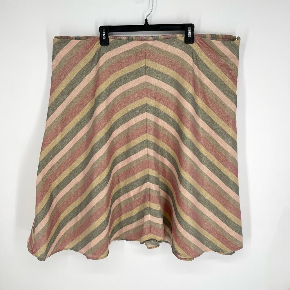 Torrid Women's Multi Shine Metallic Chevron Lurex A-Line Skirt Size 4x / 26
